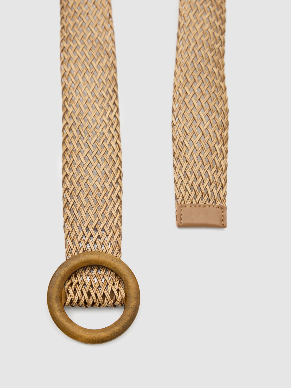 Raffia belt beige detail view