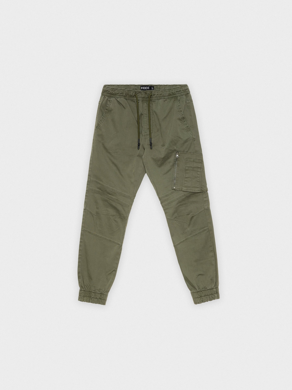  Pantalón jogger bolsillo cerrado verde