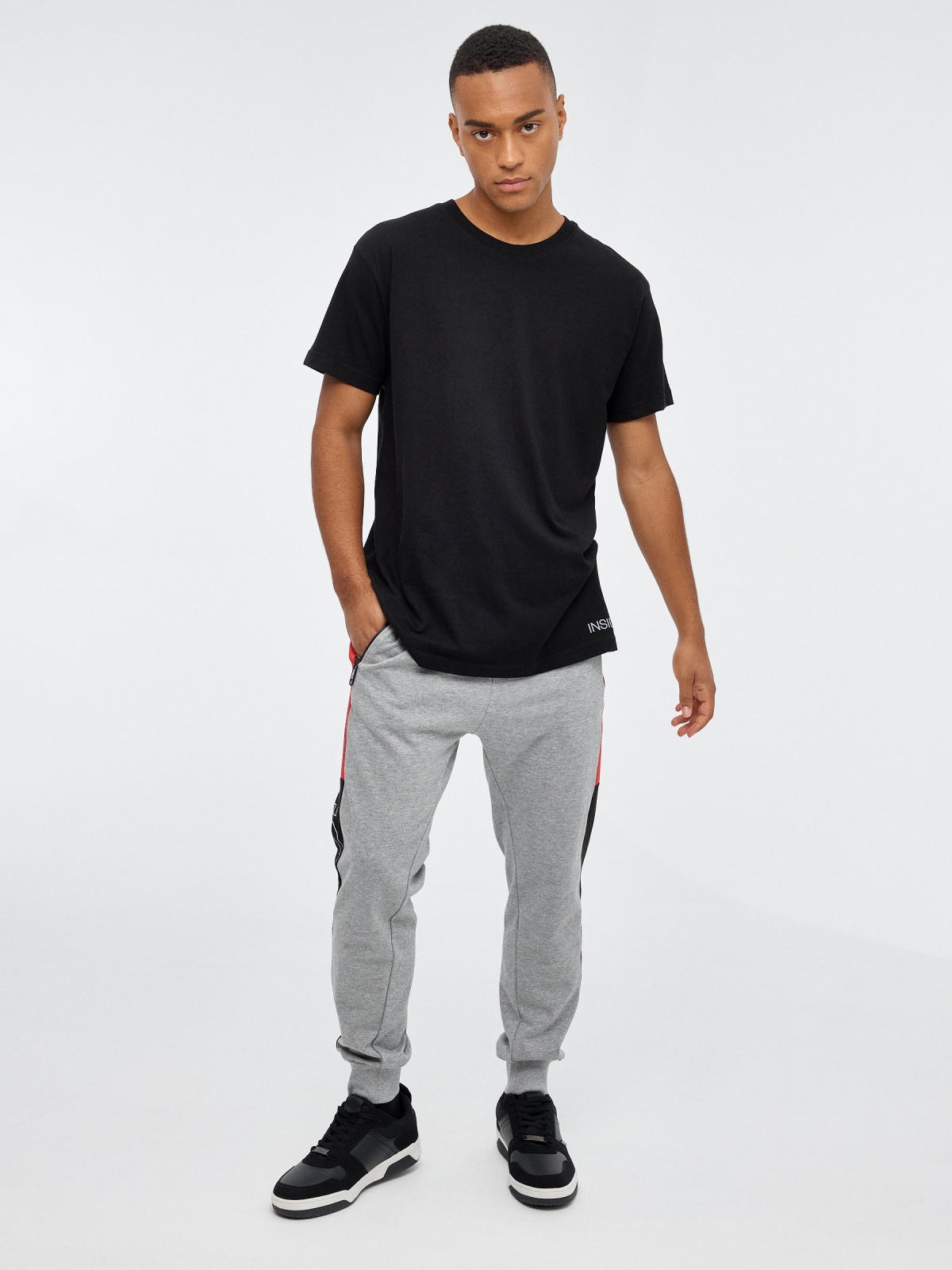 Pantalón jogger LEADER gris vigoré medio vista general frontal