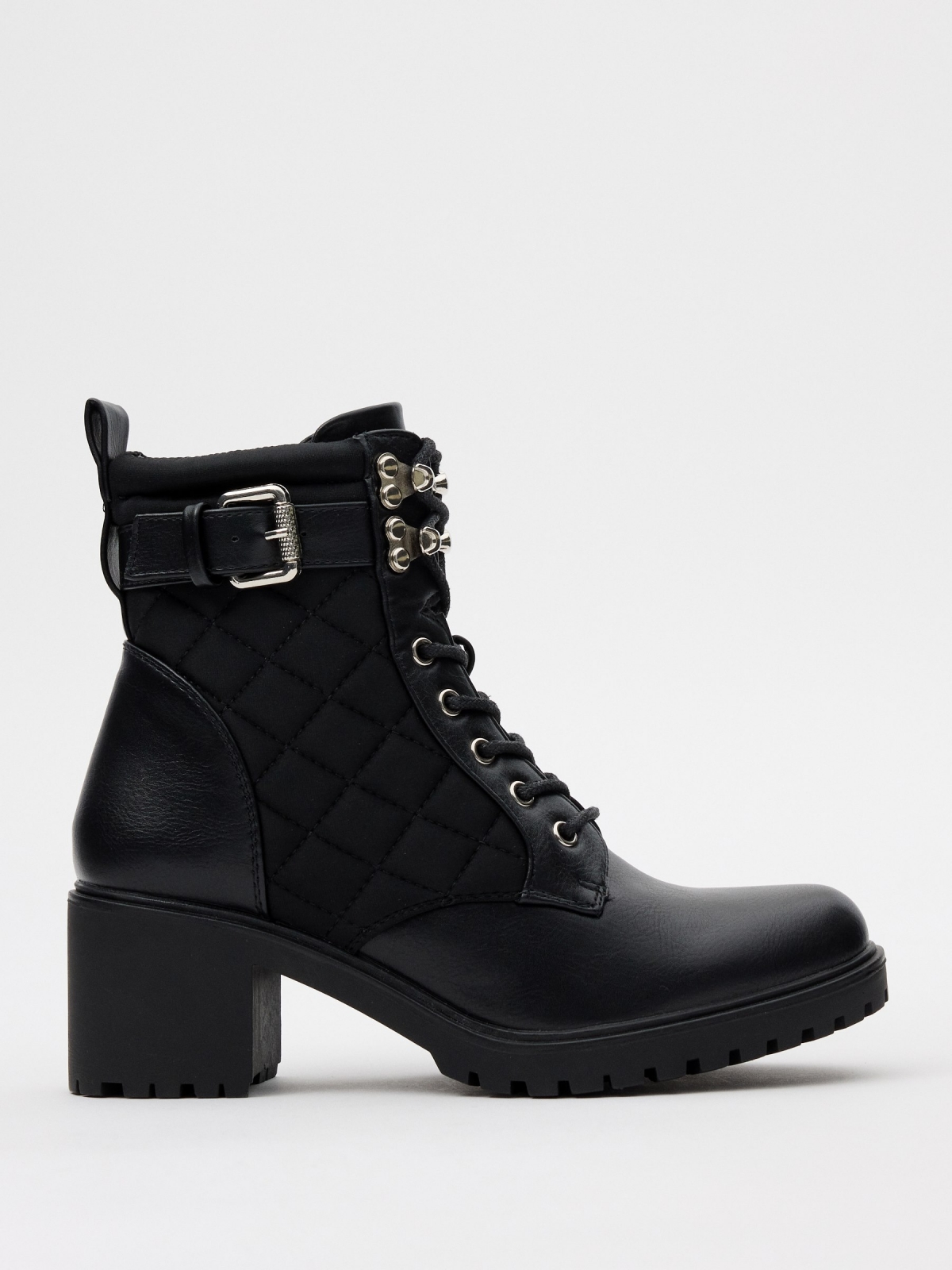 Nylon ankle boots with buckle