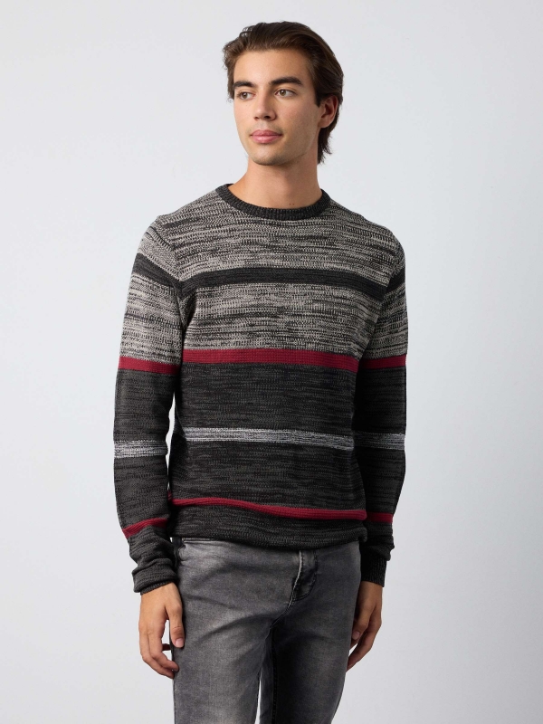 Striped flecked sweater