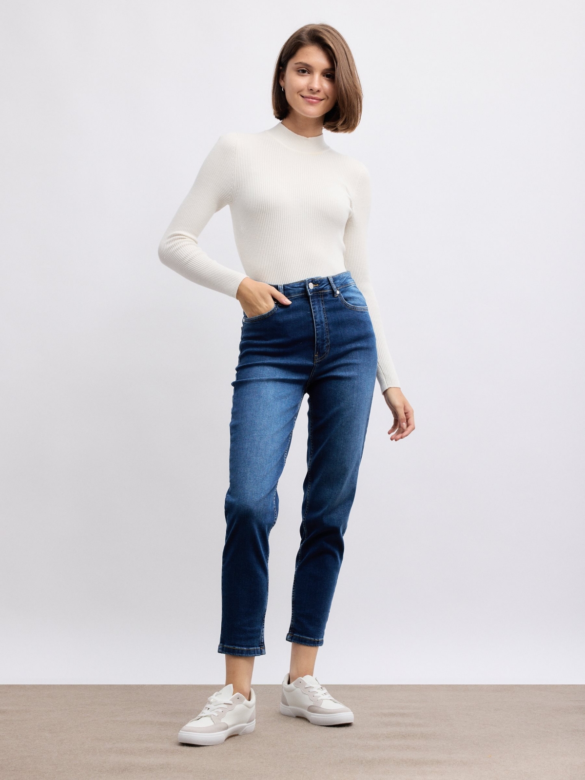 Jeans mom slim denim modernos