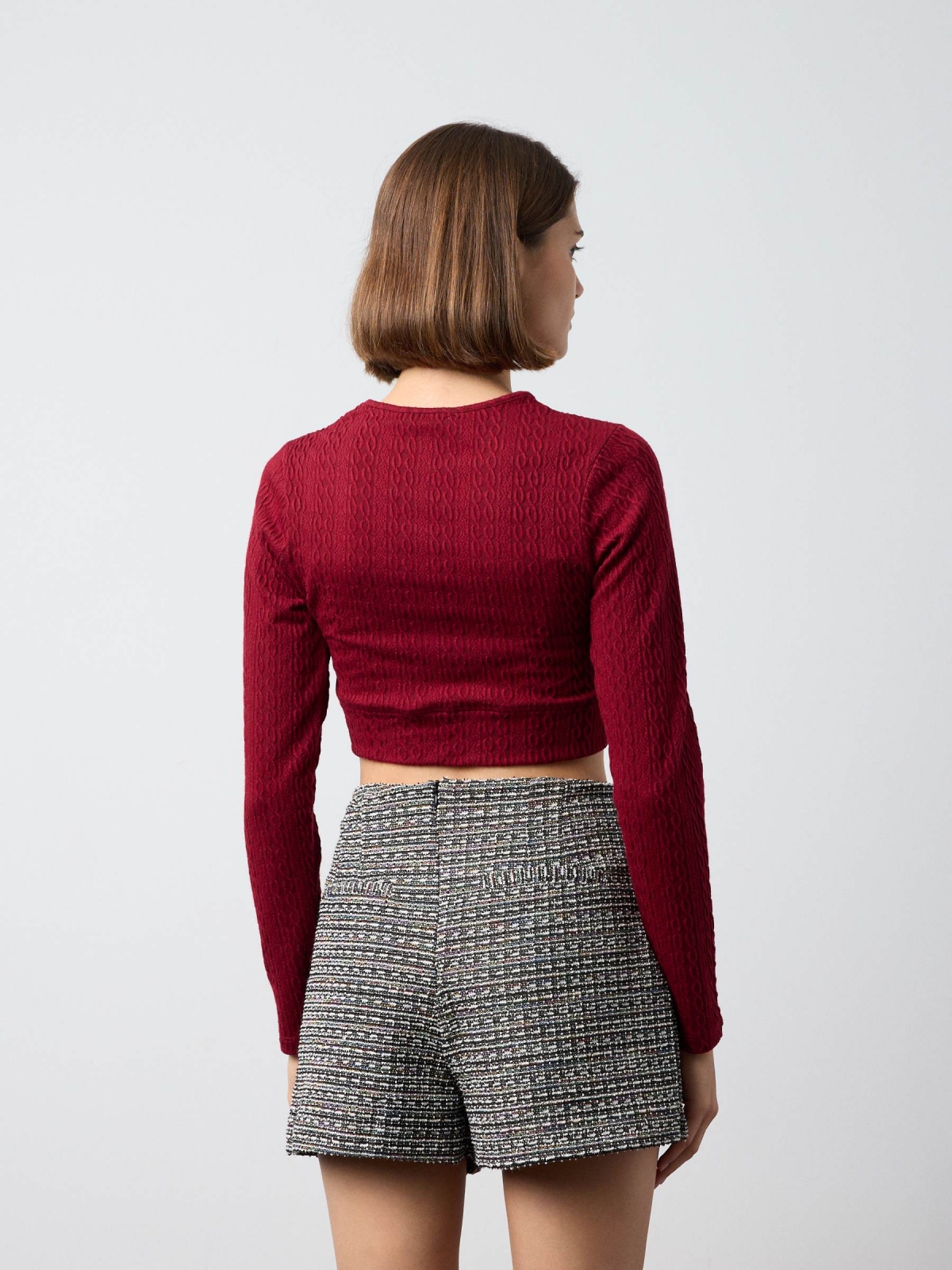 Tweed skort with buckle black middle back view