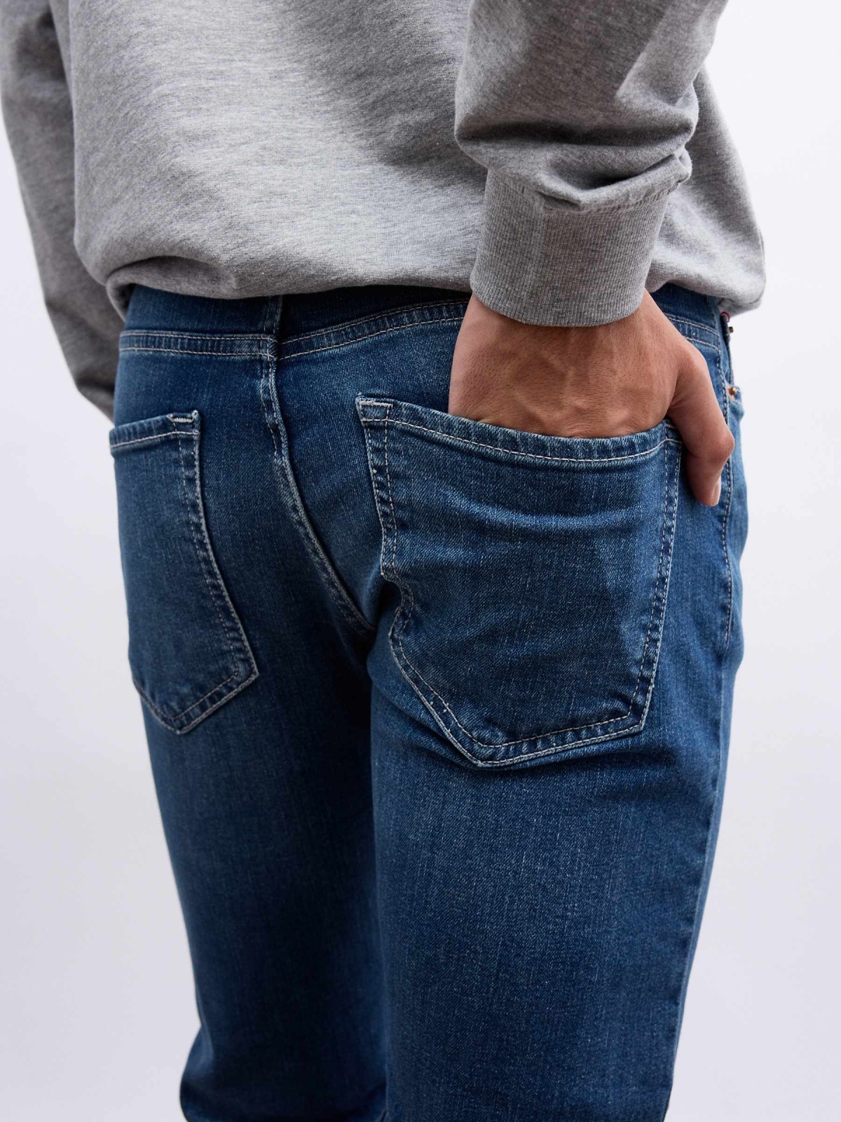 Basic slim jeans blue detail view