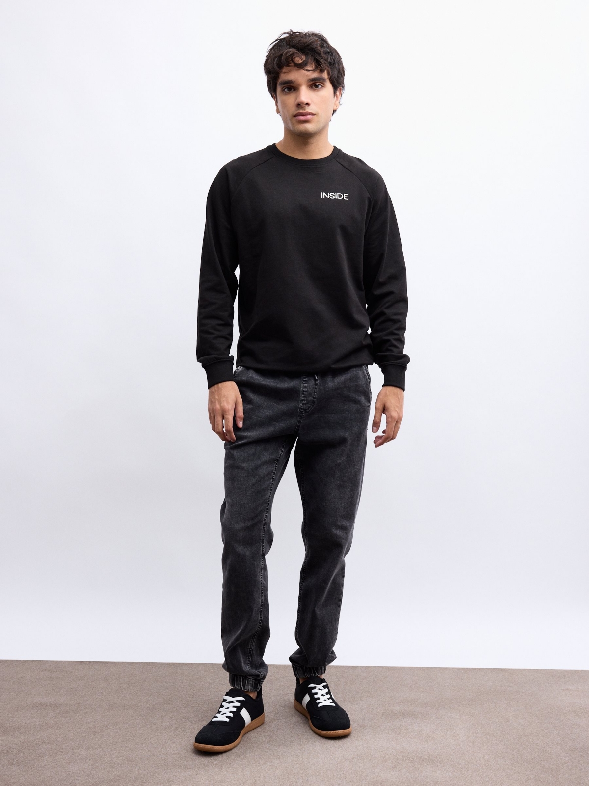 Jogger pants black front view