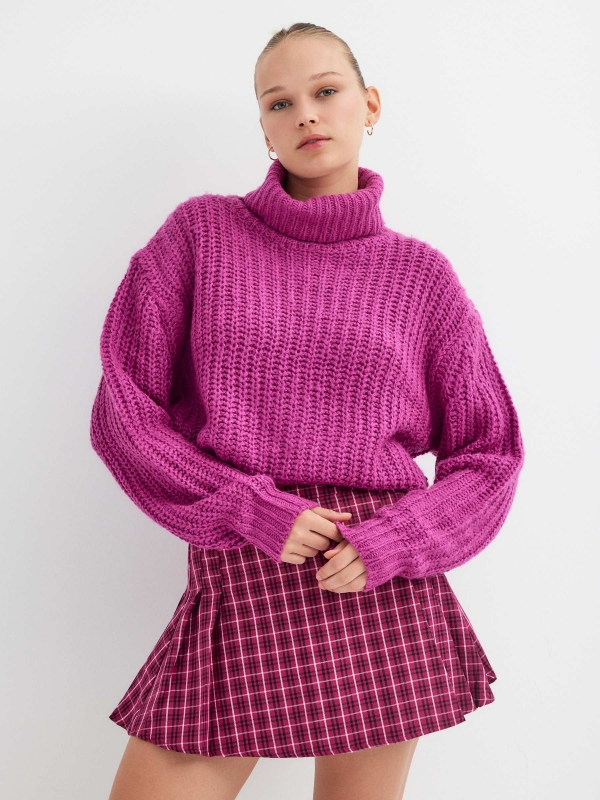 Roll neck knit jumper