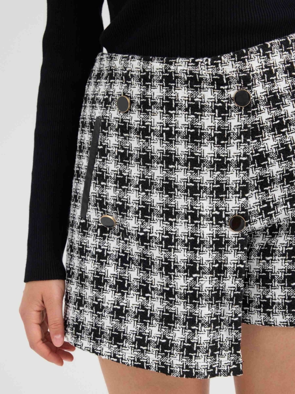  Buttoned skort black