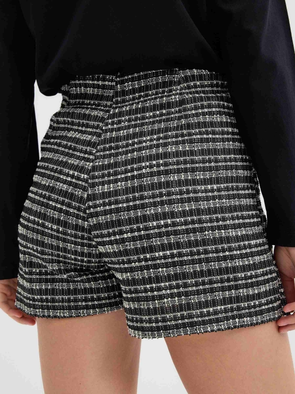 Skort jacquard con botones negro vista detalle