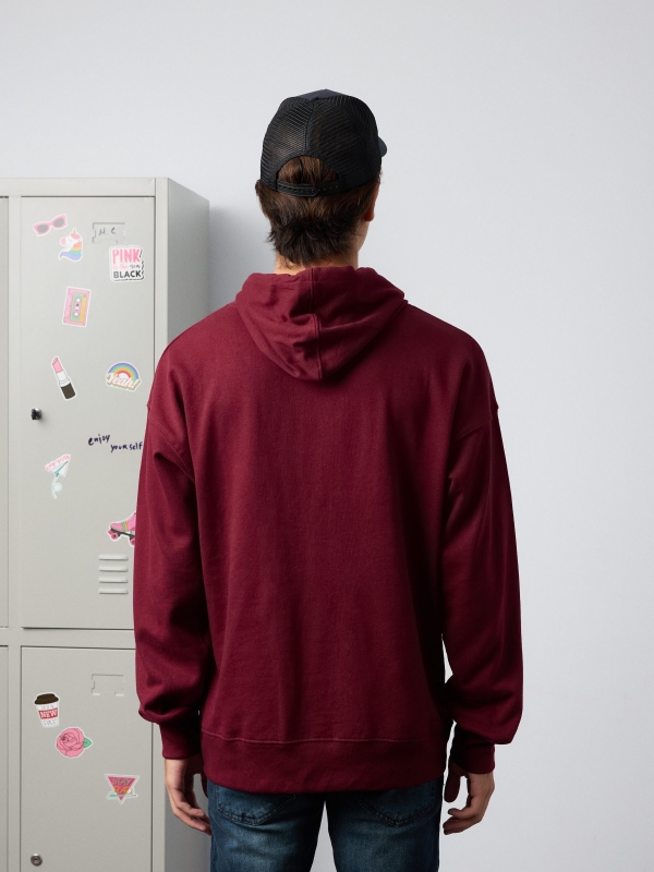 Los Angeles Sweatshirt burgundy middle back view