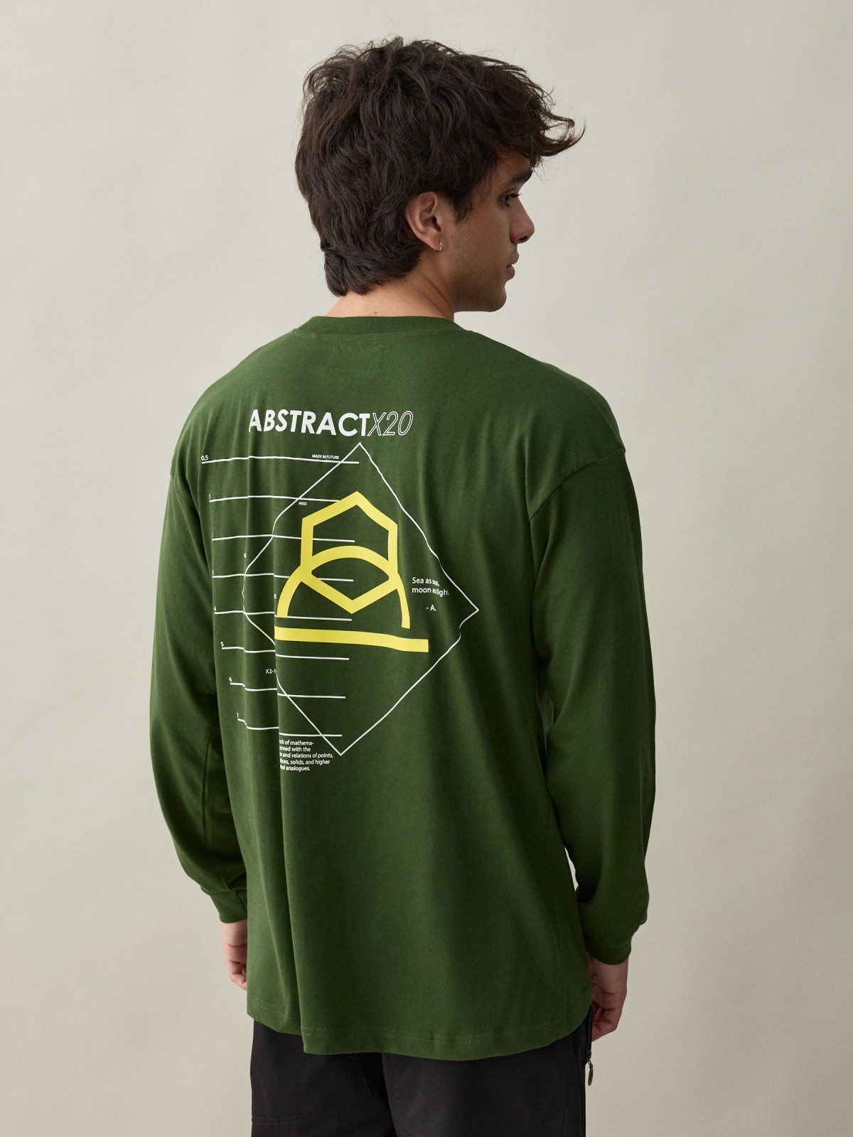 Camiseta print ABSTRACT verde oscuro vista media trasera