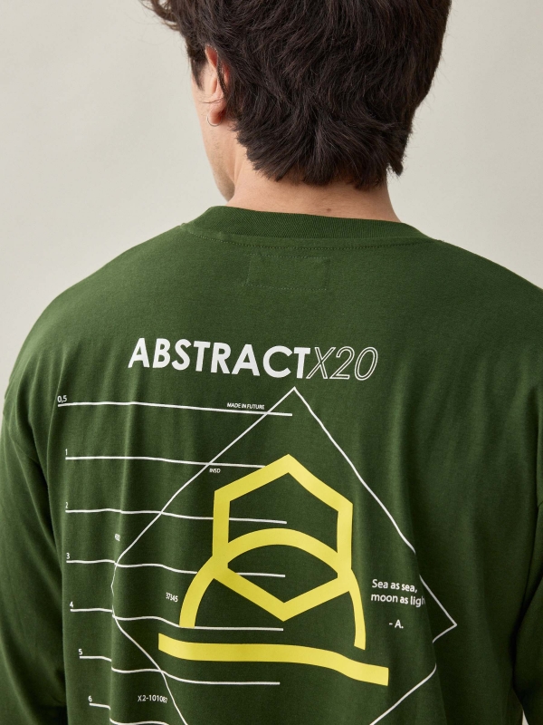 Camiseta print ABSTRACT verde oscuro vista detalle