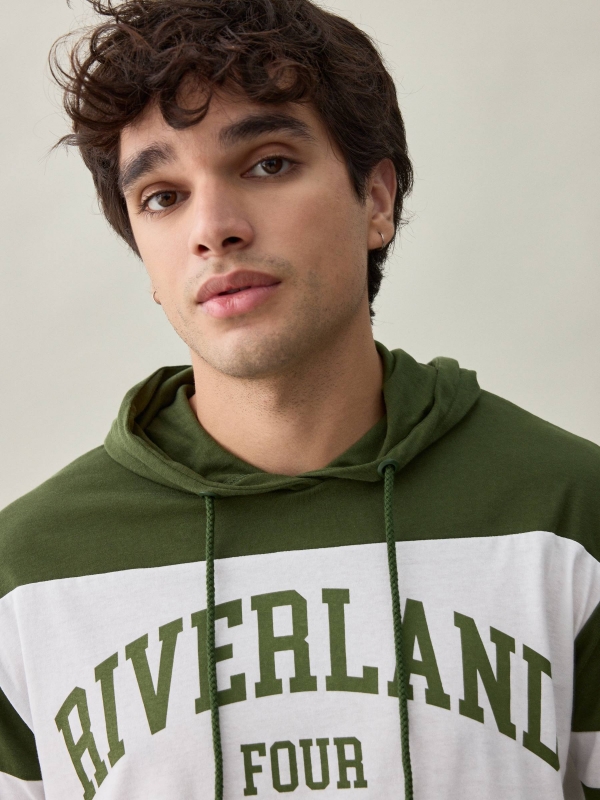  Riverland hooded T-shirt greyish green