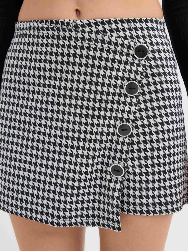  Jacquard vichy skort black