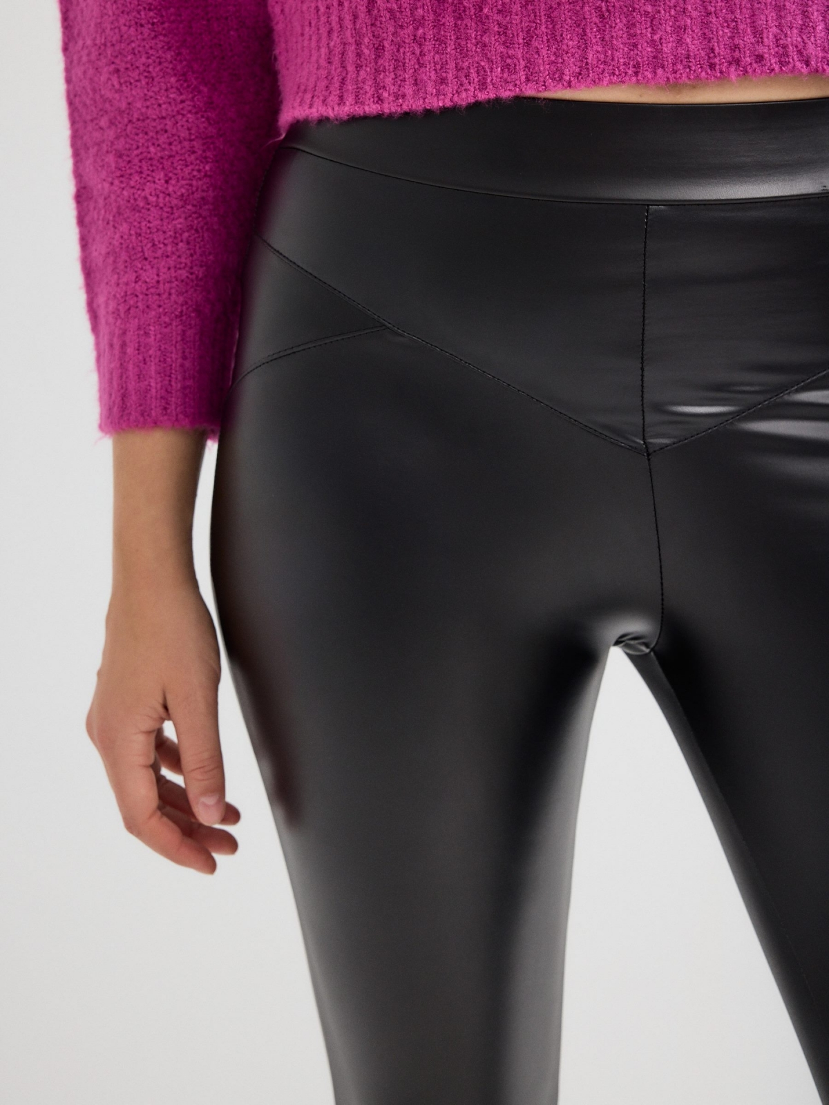  Leggings efecto piel negro