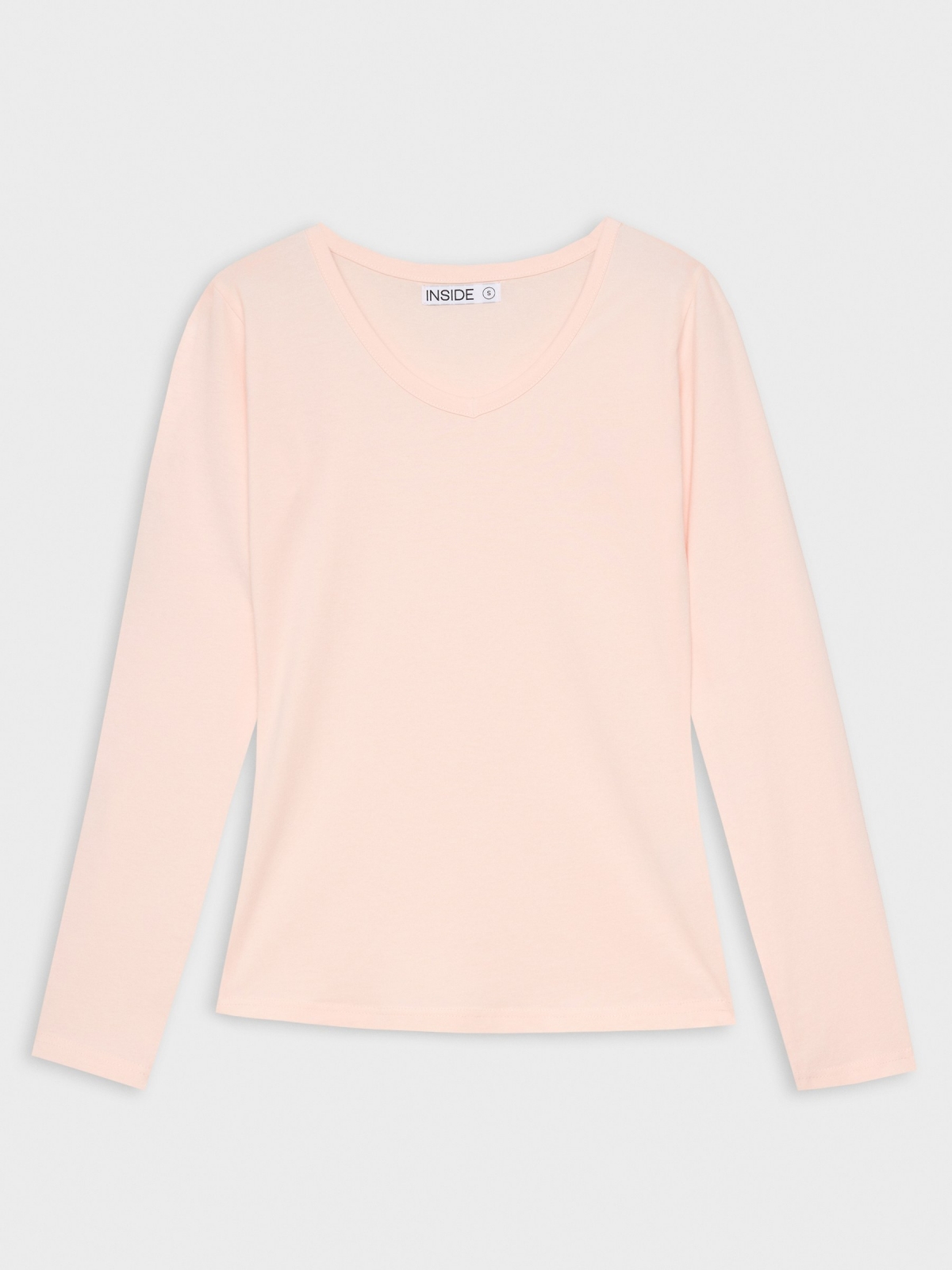  Basic V-neck T-shirt pink