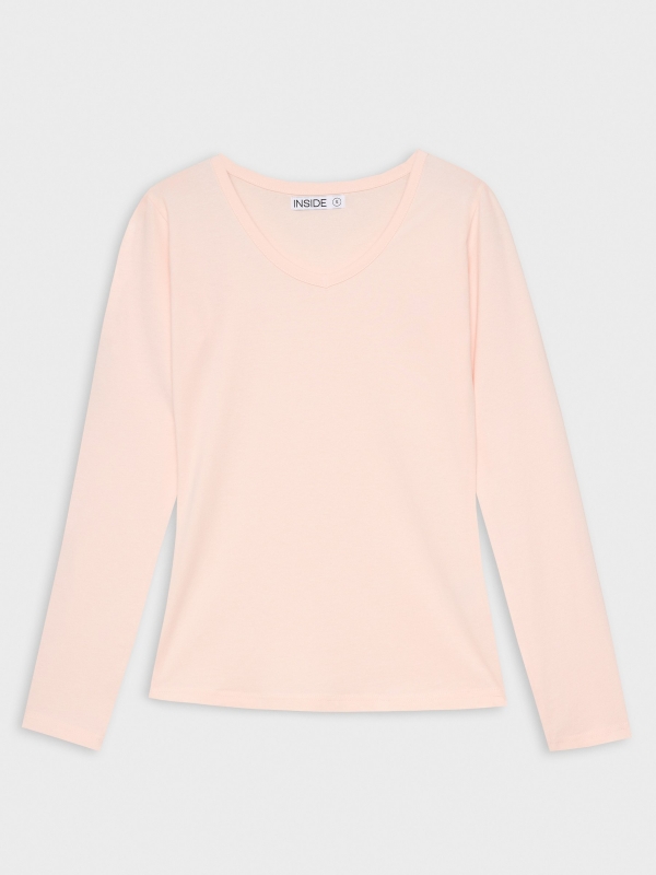  Basic V-neck T-shirt pink