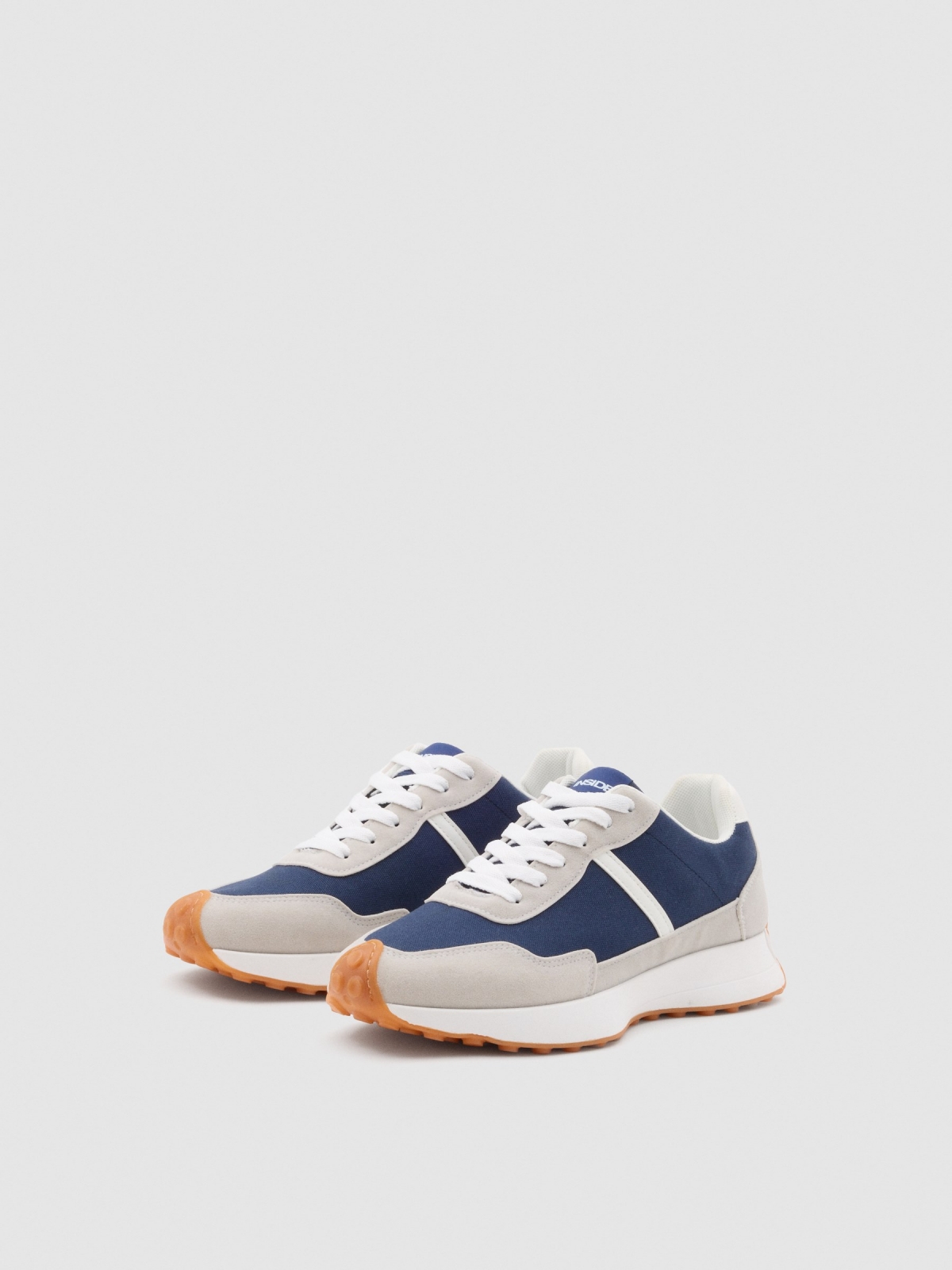 Combined casual sneaker blue 45º front view