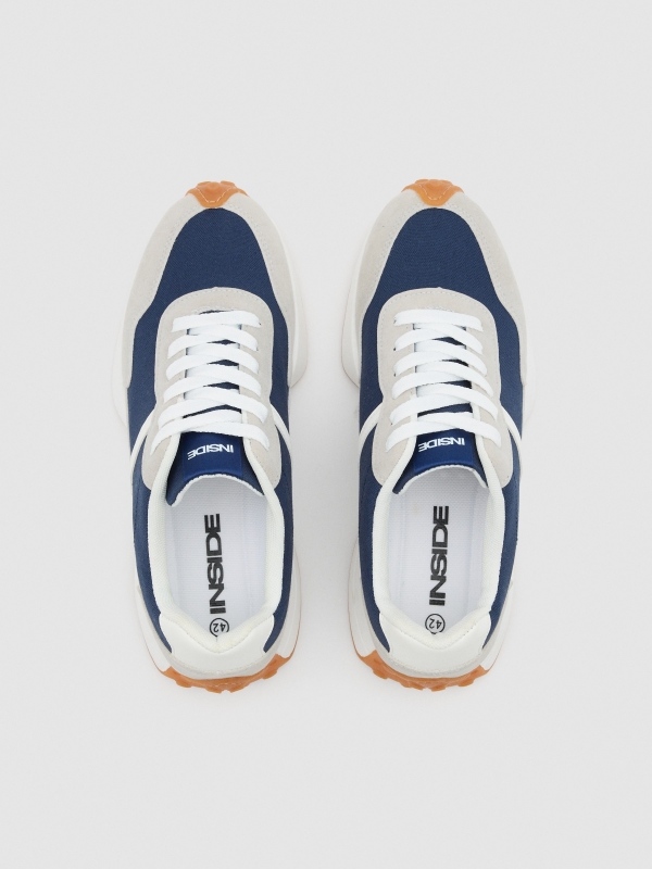 Combined casual sneaker blue detail view