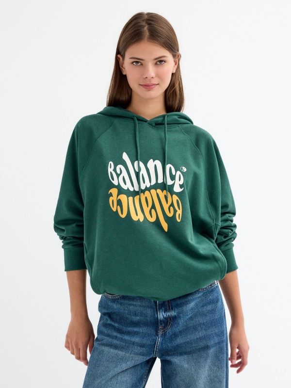 Sweatshirt Balance verde vista meia frontal