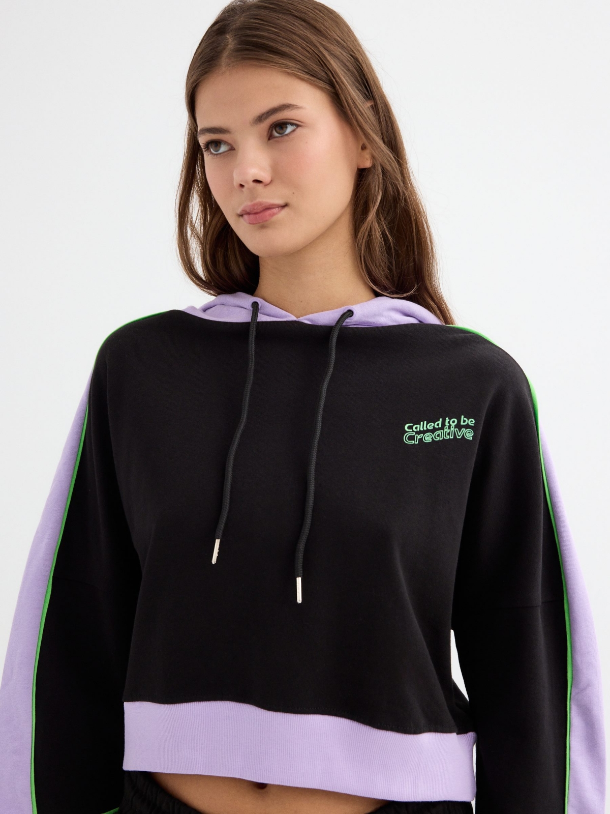  Sudadera capucha negro