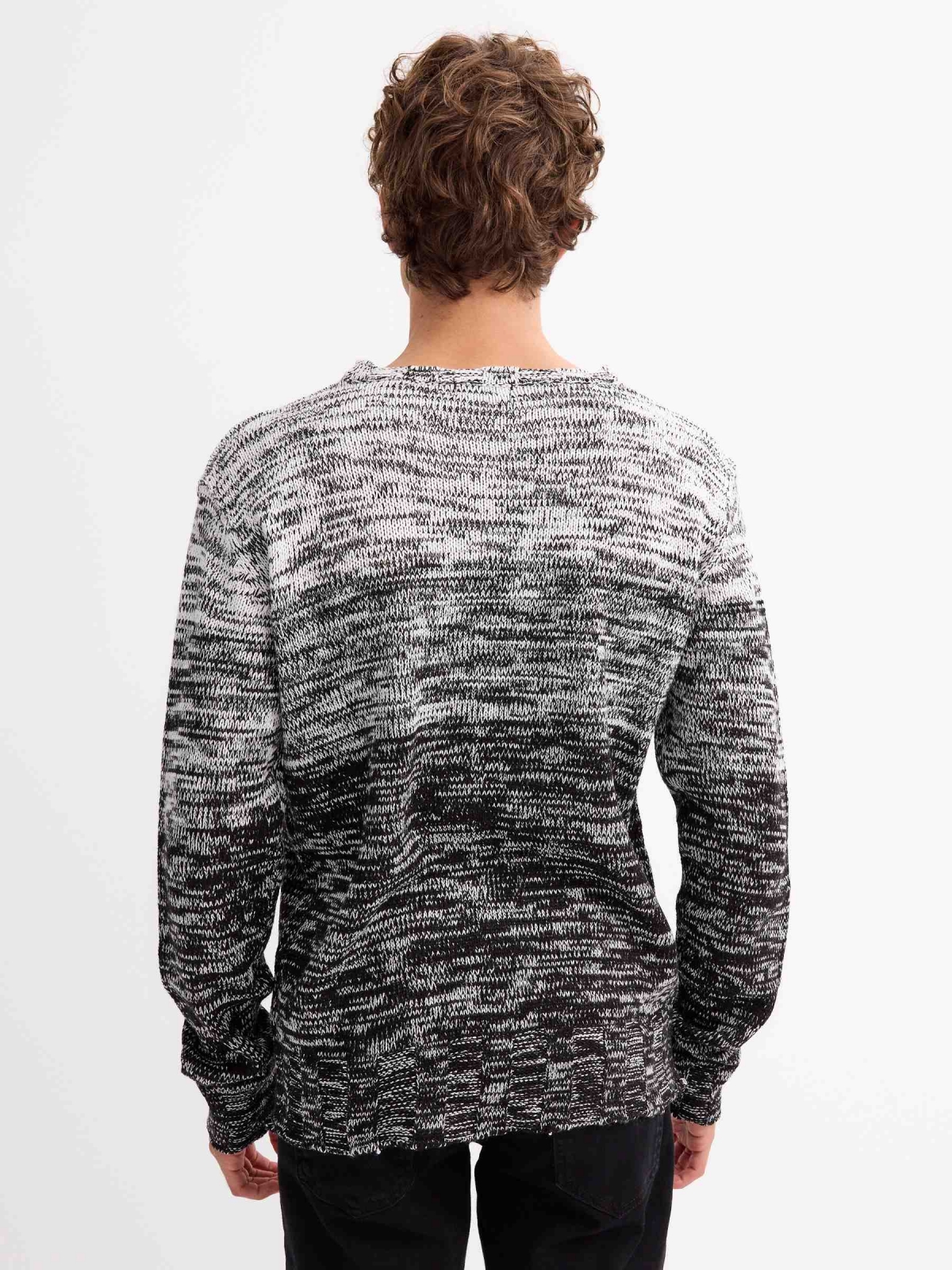 Combined marbled sweater grey middle back view