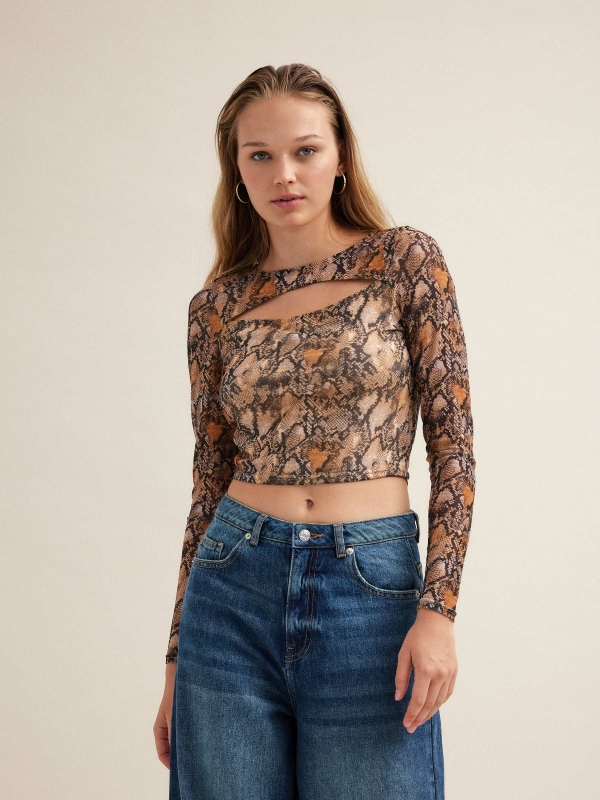 Snakeskin print T-shirt