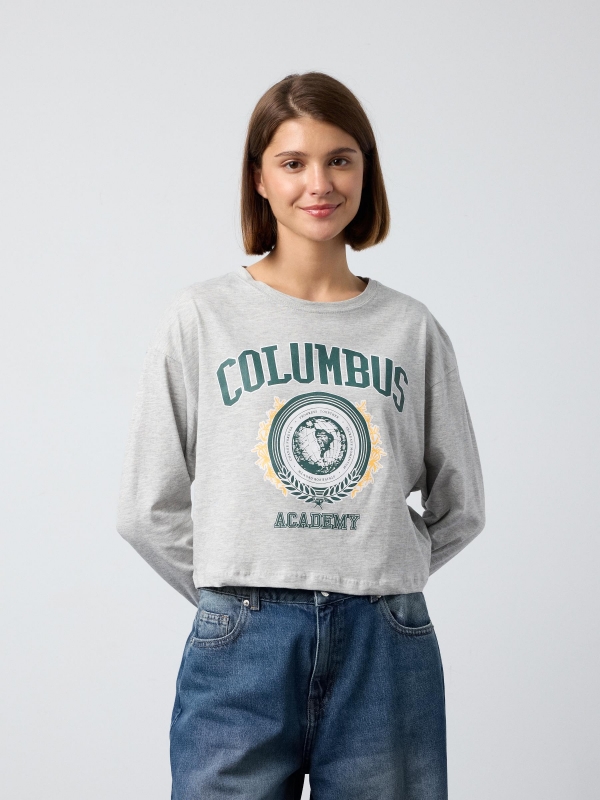 Cropped college t-shirt