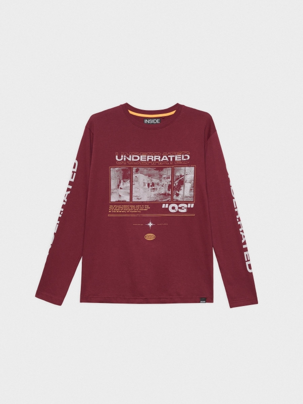 UNDERRATED T-Shirt burgundy detail view