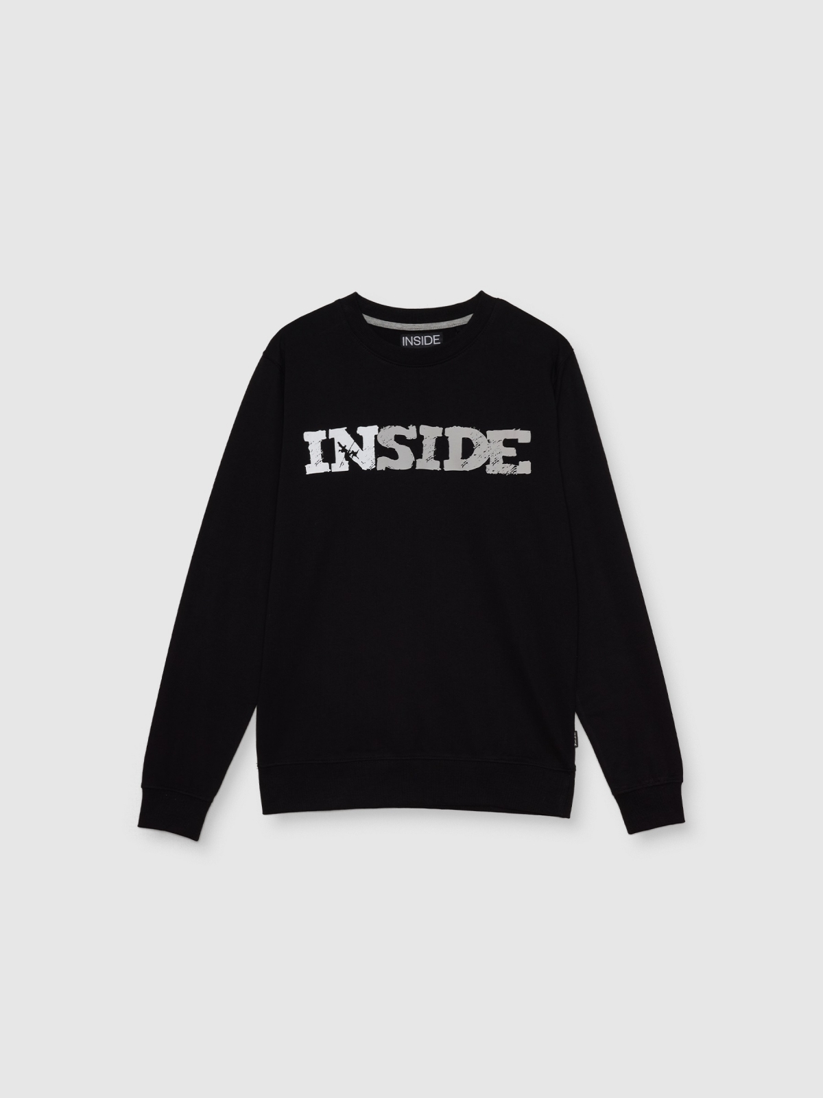 Basic long sleeve logo sweatshirt black middle back view