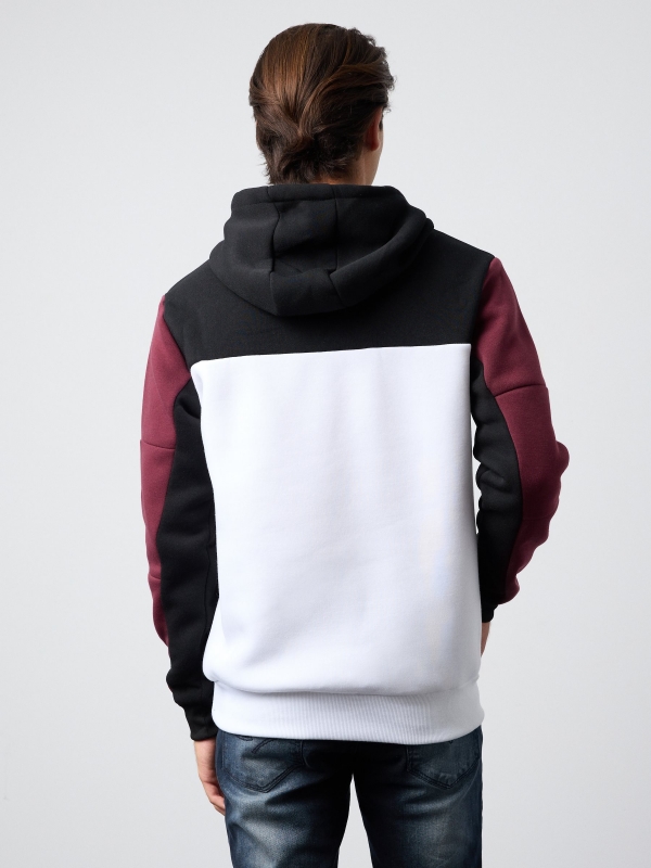 Kangaroo hooded sweatshirt white middle back view