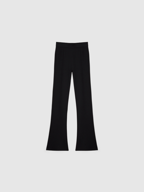 Legging flare crepe negro black detail view