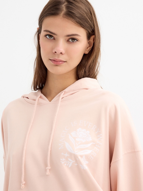  Kangaroo sweatshirt with print light pink