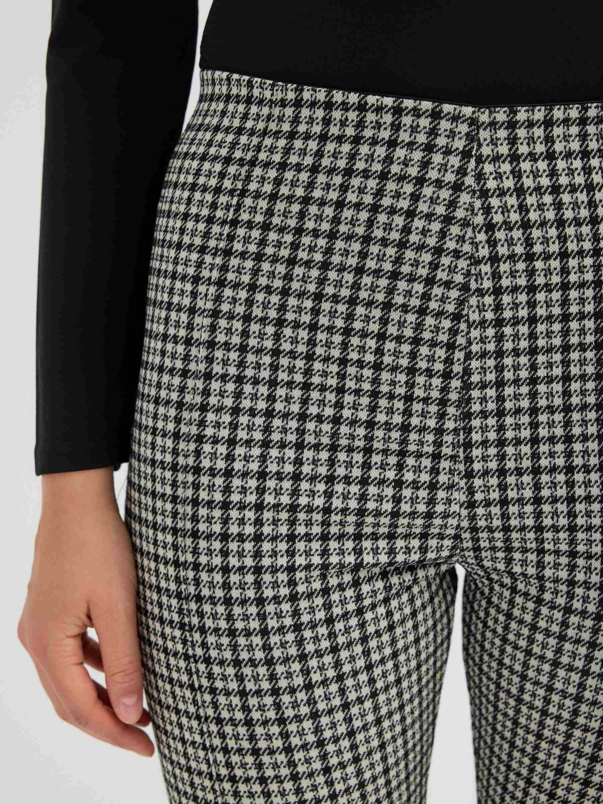  Leggings de cintura alta houndstooth preto