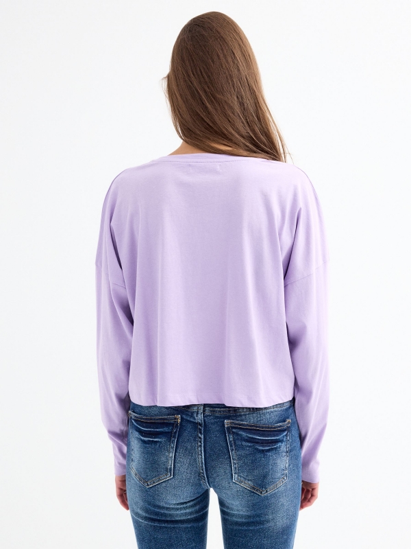 T-shirt crop Crush malva vista detalhe