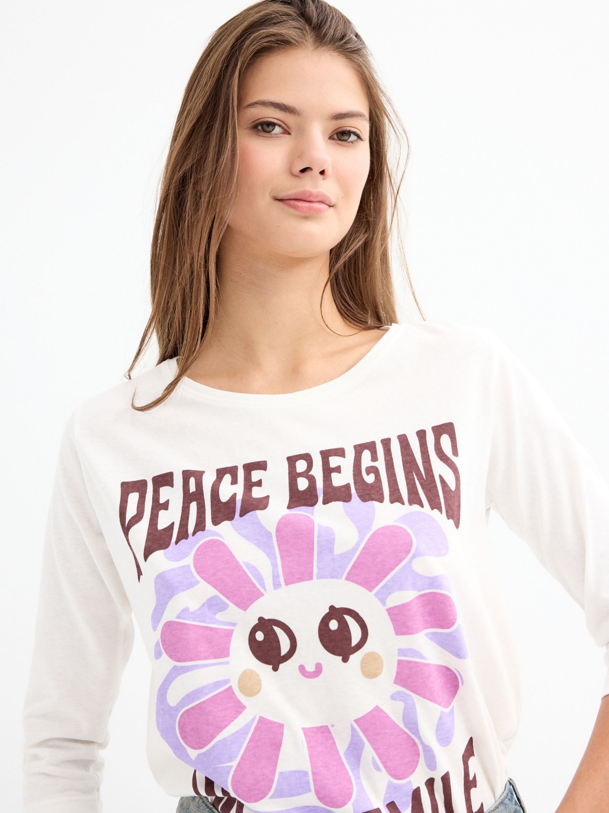  Peace Begins T-shirt off white