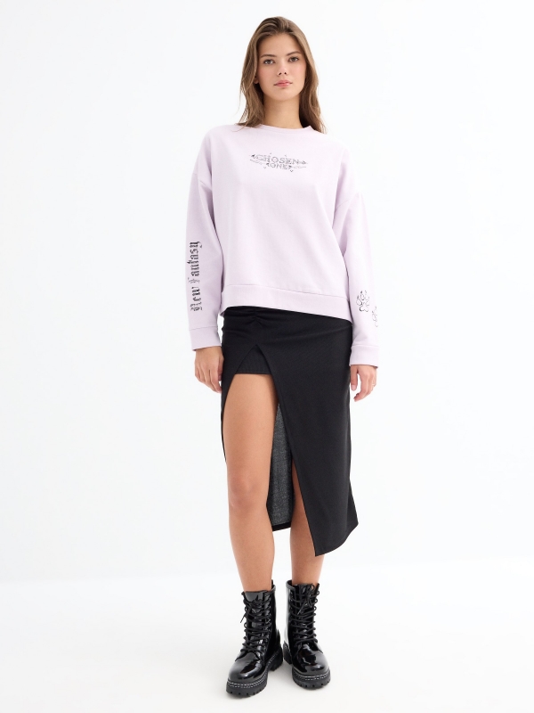 Chosen crop sweatshirt mauve front view