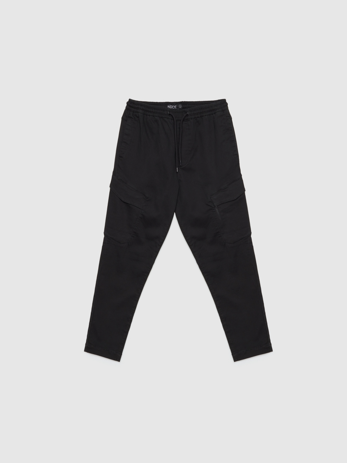 Men's cargo jogger pants black detail view