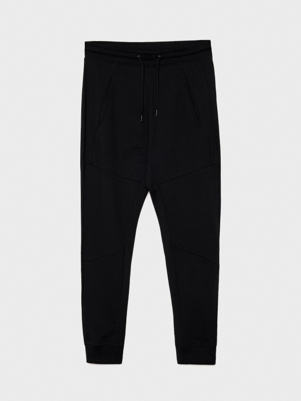 Sport jogger pants black detail view