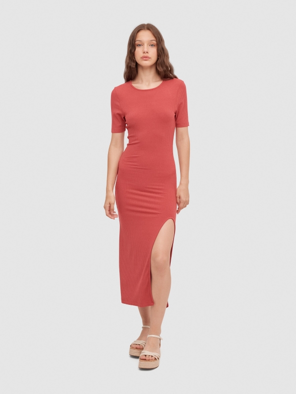 Ribbed midi dress