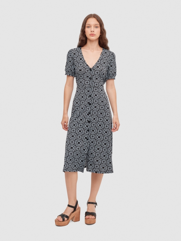 Button midi dress