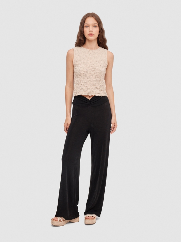 Ruched culotte trousers