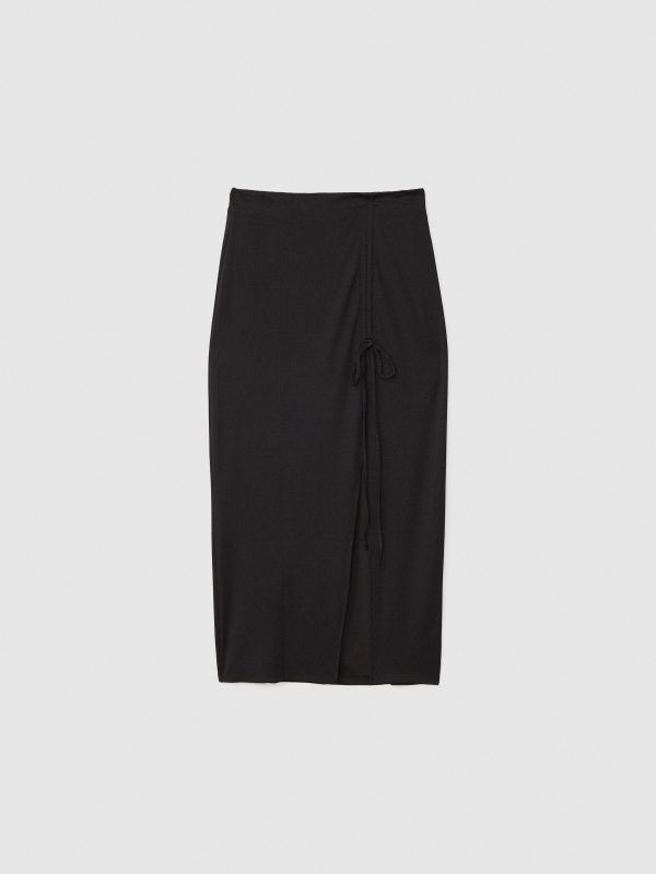  Slit midi skirt black