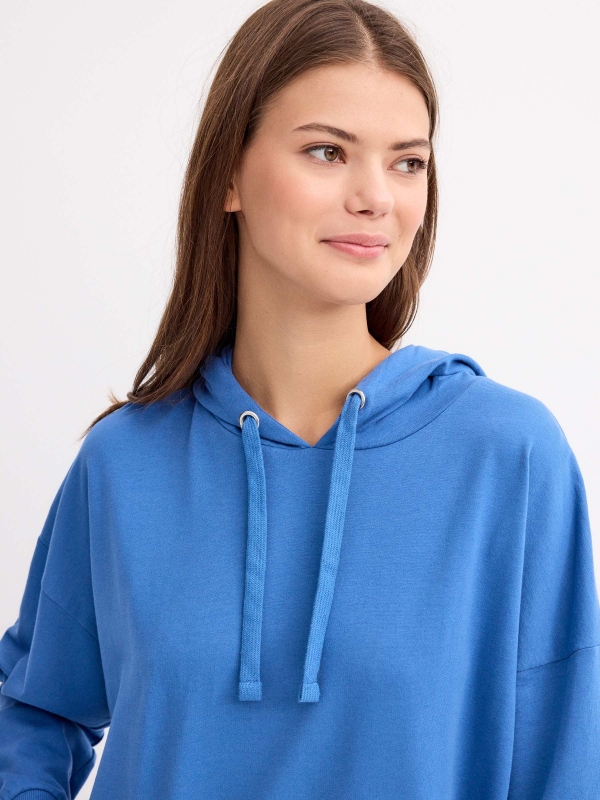  Basic kangaroo sweatshirt blue