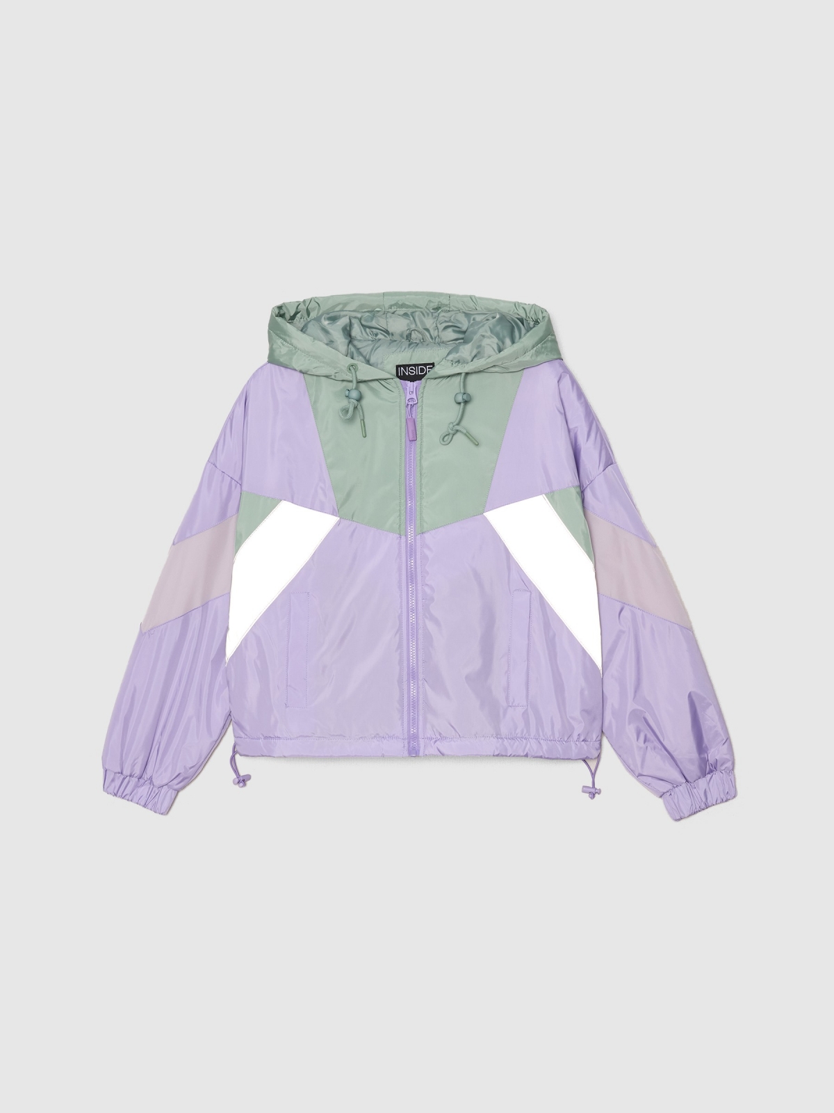  Nylon jacket color block purple mauve