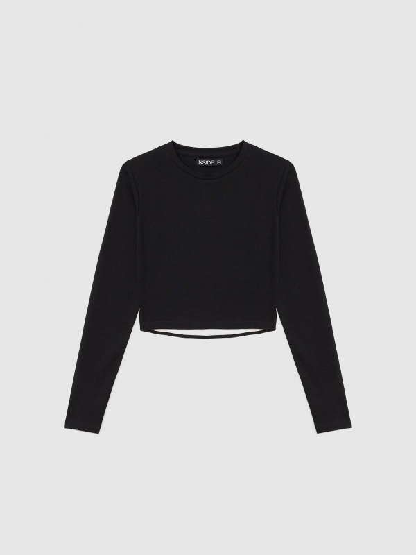  Crop top aberto nas costas preto