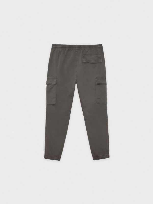 Pantalón jogger multibolsillos gris vista detalle