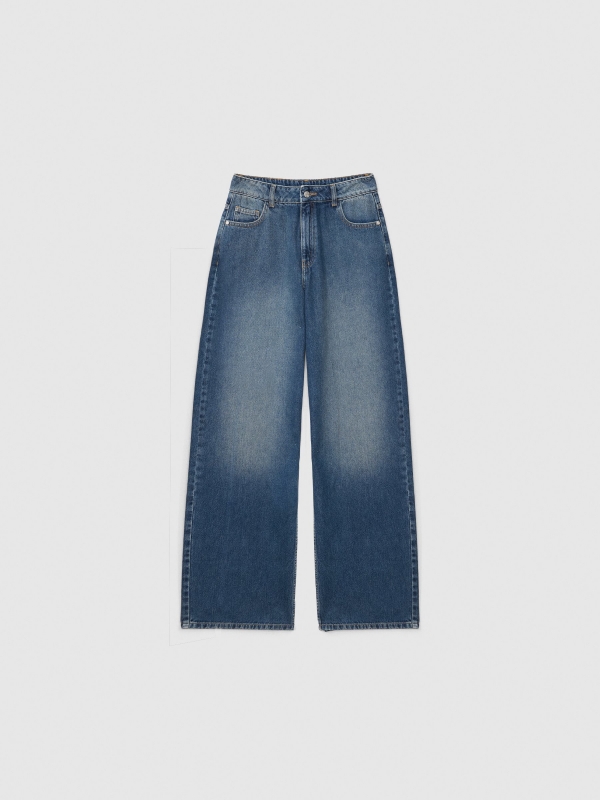 Wide Leg High Rise Jeans blue detail view