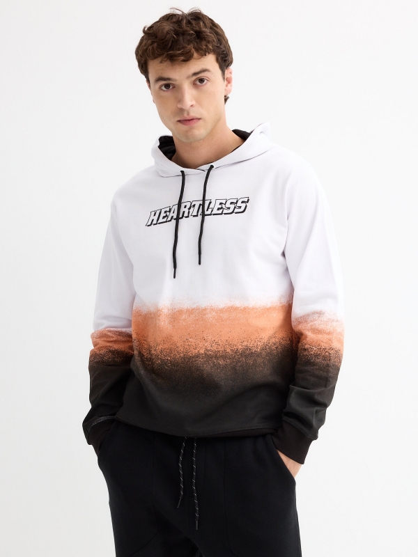 Gradient print sweatshirt white middle front view