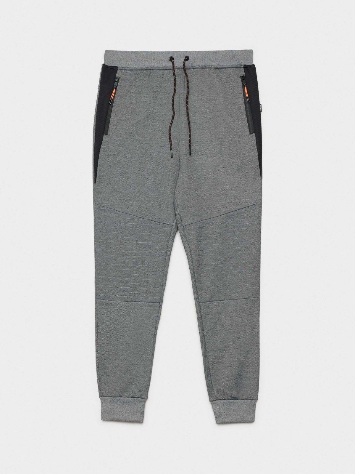  Calça jogger cinza combinada cinza vista frontal