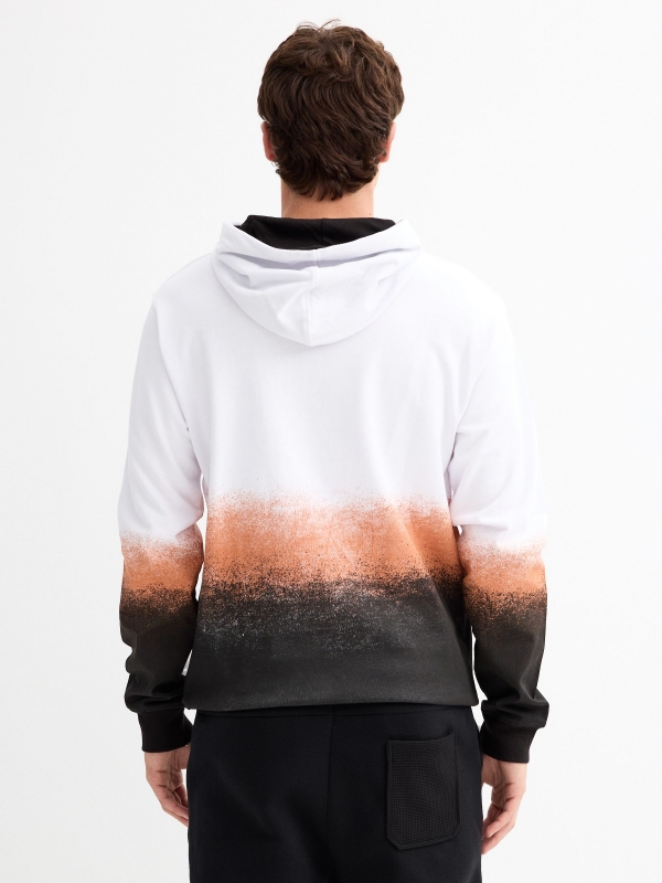 Gradient print sweatshirt white middle back view